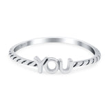 You Band Oxidized Solid 925 Sterling Silver Thumb Ring (3.5mm)