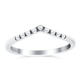 V Dot Band Oxidized Solid 925 Sterling Silver Thumb Ring (7mm)