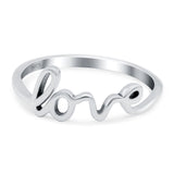 Love Band Oxidized Solid 925 Sterling Silver Thumb Ring (7.5mm)