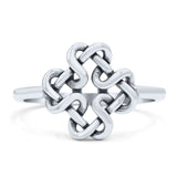 Dainty Braided Endless Celtic Knot Statement Oxidized Band