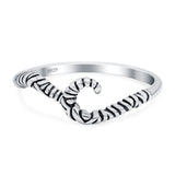 Silver Band Oxidized Solid 925 Sterling Silver Knot Thumb Ring (6.5mm)