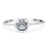 Little Paw Oxidized Band Solid 925 Sterling Silver Thumb Ring (7mm)