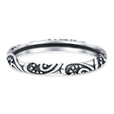 Bali Oxidized Band Solid 925 Sterling Silver Thumb Ring (2.5mm)