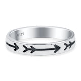 Arrow Oxidized Band Solid 925 Sterling Silver Thumb Ring (3.5mm)