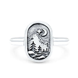 Nature Oxidized Band Solid 925 Sterling Silver Thumb Ring (11.8mm)