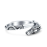 Dragon Oxidized Band Solid 925 Sterling Silver Thumb Ring (7.3mm)