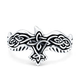 Celtic Oxidized Band Solid 925 Sterling Silver Thumb Ring (11mm)