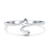 Snake Band Oxidized Ring Solid 925 Sterling Silver (9mm)