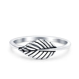 Leaves Ring Oxidized Band Solid 925 Sterling Silver Thumb Ring (6.5mm)