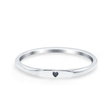 Heart Oxidized Band Solid 925 Sterling Silver Thumb Ring (2.2mm)