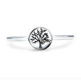 Tree of Life Oxidized Band Solid 925 Sterling Silver Thumb Ring (7mm)