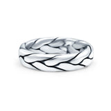 Silver Oxidized Band Solid 925 Sterling Silver Thumb Ring (5mm)