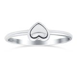 Heart Oxidized Band Solid 925 Sterling Silver Thumb Ring (6mm)