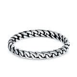 Chain Oxidized Band Solid 925 Sterling Silver Thumb Ring (2.5mm)
