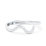 Snake Oxidized Band Solid 925 Sterling Silver Thumb Ring (7mm)