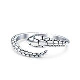 Snake Oxidized Band Solid 925 Sterling Silver Thumb Ring (8mm)