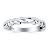 Double Band Oxidized Solid 925 Sterling Silver Thumb Ring (4mm)