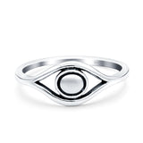 Eye Oxidized Band Solid 925 Sterling Silver Thumb Ring (7mm)