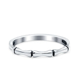 Bamboo Oxidized Band Solid 925 Sterling Silver Thumb Ring (2.5mm)