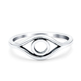 Eye Oxidized Band Solid 925 Sterling Silver Thumb Ring (6mm)