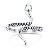 Snake Oxidized Band Solid 925 Sterling Silver Thumb Ring (25mm)