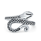 Snake Oxidized Band Solid 925 Sterling Silver Thumb Ring (18mm)