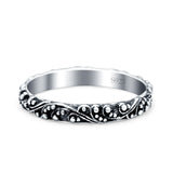 Bali Style Oxidized Band Solid 925 Sterling Silver Thumb Ring (3mm)