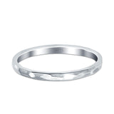 Hammered Rhodium Plated Band Solid 925 Sterling Silver Thumb Ring (2mm)