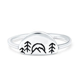 Nature Oxidized Band Solid 925 Sterling Silver Thumb Ring (7mm)