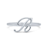Initial R Alphabet Letter Name Monogram Stackable Trendy Band