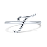 Initial T Alphabet Letter Name Monogram Stackable Statement Thumb Ring Band