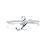 Initial Y Alphabet Letter Name Monogram New Fashion Oxidized Thumb Ring Band