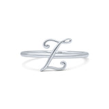Initial Z Alphabet Letter Name Monogram New Fashion Band Ring