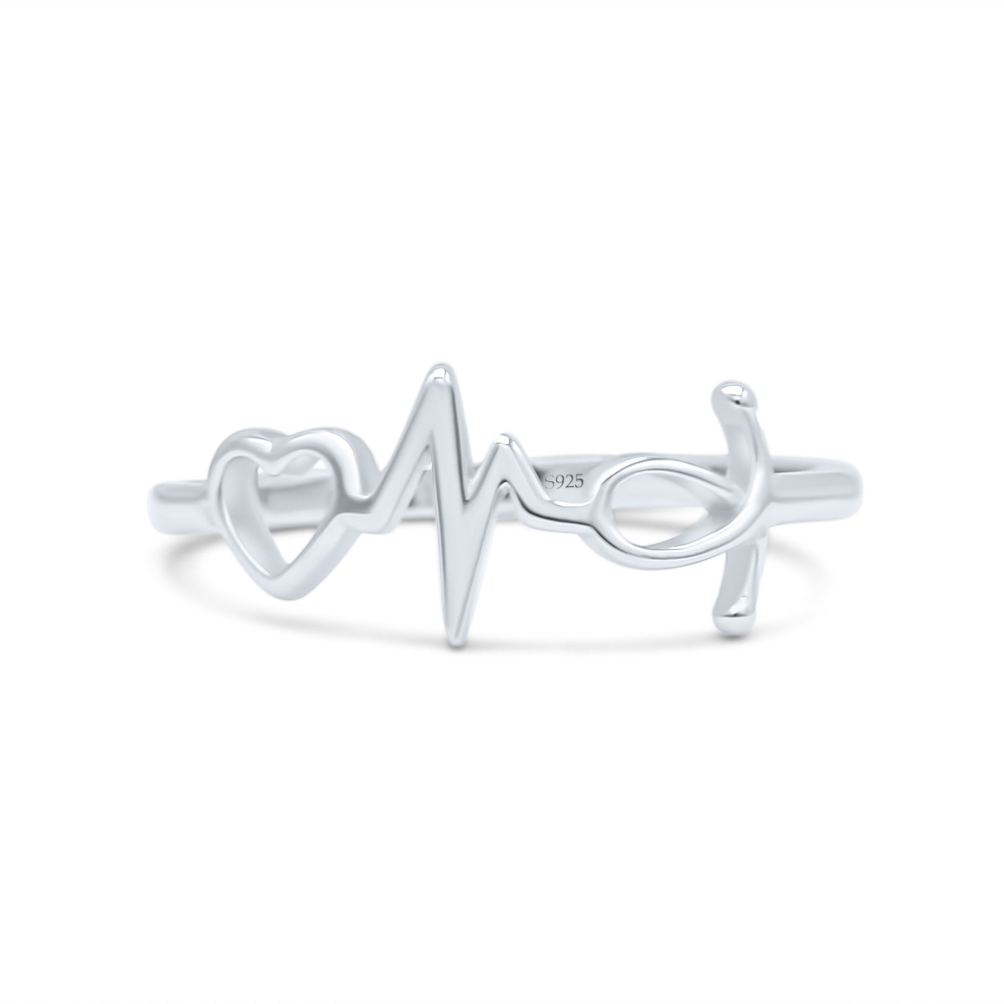 Heartbeat Ring Solid 925 Sterling Silver1