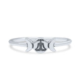 Inspire Buddha Meditation With Moon Phases Motivation Cultural Oxidized Statement Band Thumb Ring