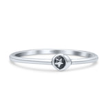 Classic Tiny Moon And Star Design Stackable Oxidized Statement Band Thumb Ring