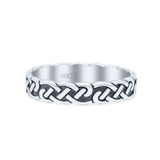 Antiquated Eternity Celtic Endless Knot Oxidized Circle Cultural Band Thumb Ring