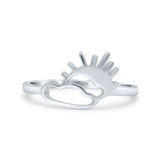 Attractive Sun and Cloud Plain Ring Fascinating Oxidized Band Thumb Ring