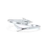 Beautiful Little Dolphin Wrap Around Adjustable Fascinating Oxidized Band Thumb Ring