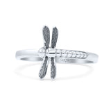 Dainty Mini Oxidized Dragonfly Designer Stylish Trendy Band Thumb Ring