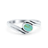 Accent Fashion Bali Design Oval Twisted Band Vintage Wedding Engagement Ring Solid Simulated Turquoise 925 Sterling Silver
