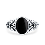 Petite Dainty Butterfly Lab Opal Ring Solid Oval Oxidized Simulated Black Onyx 925 Sterling Silver