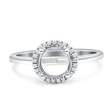 14K White Gold 0.07ct Halo Round 10mm G SI Semi Mount Diamond Engagement Wedding Ring - Wholesale