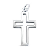 Sterling Silver Solid Cross Charm Pendant 925 Sterling Silver Fashion Jewelry