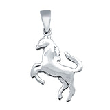 Plain Horse Pendant Charm 925 Sterling Silver (1")