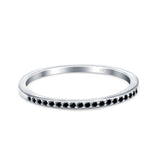 Half Eternity Ring Round Black CZ 925 Sterling Silver Wholesale