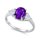 Fashion Promise Simulated Amethyst CZ Ring 925 Sterling Silver