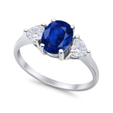 Fashion Promise Simulated Blue Sapphire CZ Ring 925 Sterling Silver