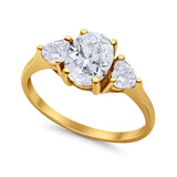 Fashion Promise Yellow Tone, Simulated Cubic Zirconia Ring 925 Sterling Silver