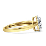 Diamond Cluster Halo Wedding Ring 10K Yellow Gold 0.10ct Wholesale